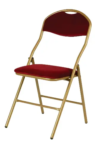 [MOB-211] Chaise pliante Vienna armature dorée, velours bordeaux